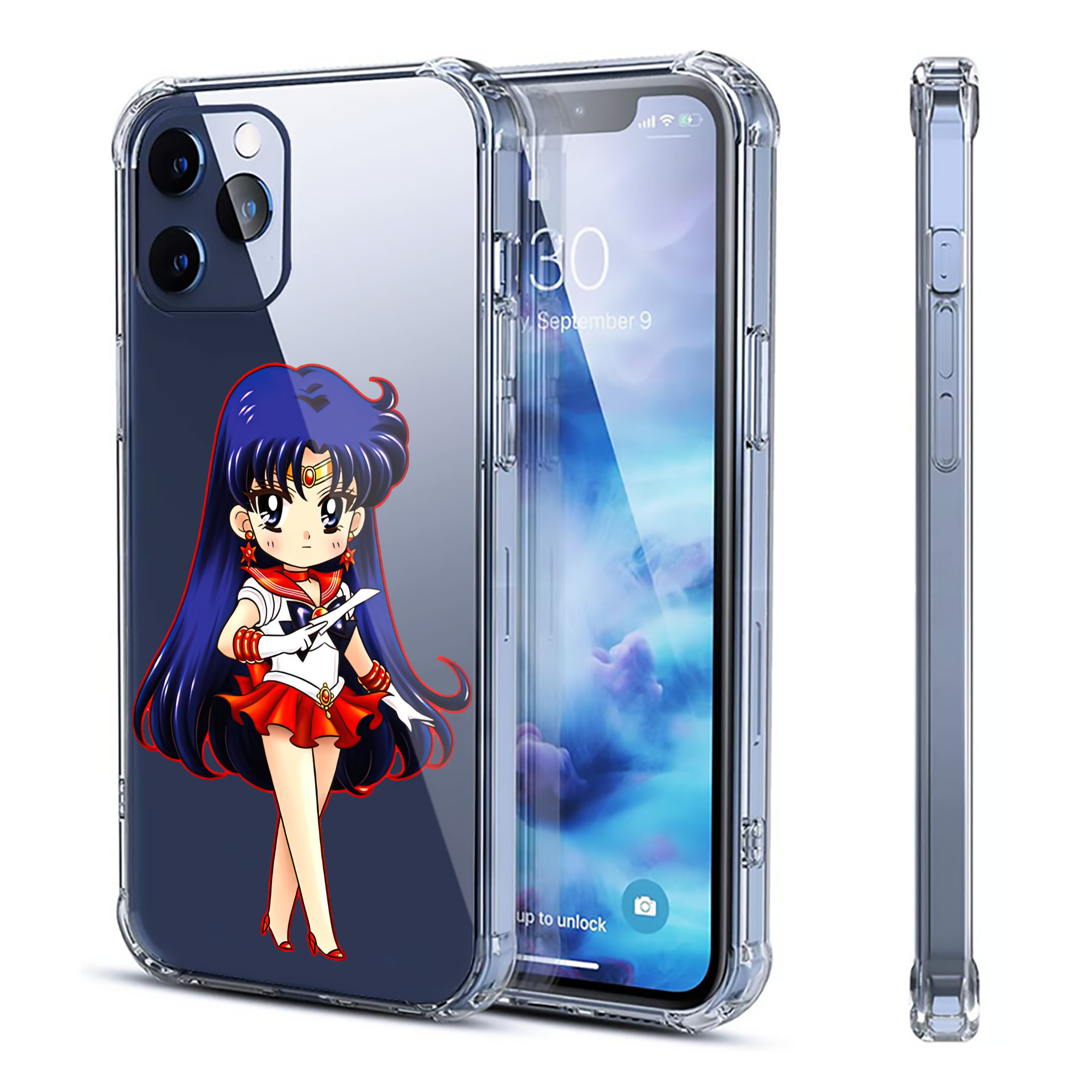 （画像用） 美少女戦士セーラームーン 火野レイ ひの レイ Sailor Moon Hino Rei （セーラーマーズ,Sailor Mars） 【iPhone 12シリーズ対応】透明スマホケース（クリアソフトケース）